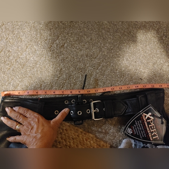 Xpert leather motorcycle chaps size medium NWT - Picture 10 of 11